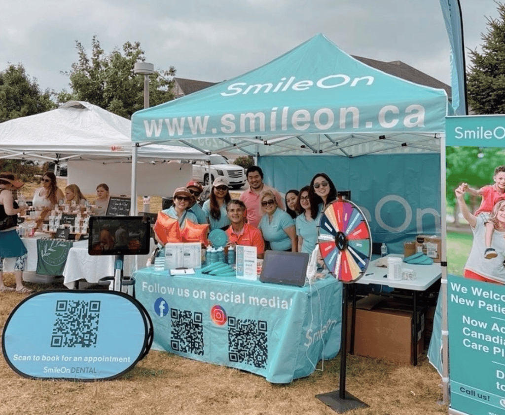 The SmileON Dental team at Findlay Creek Family Fun Day 2025, proud to support our community and promote healthy smiles!